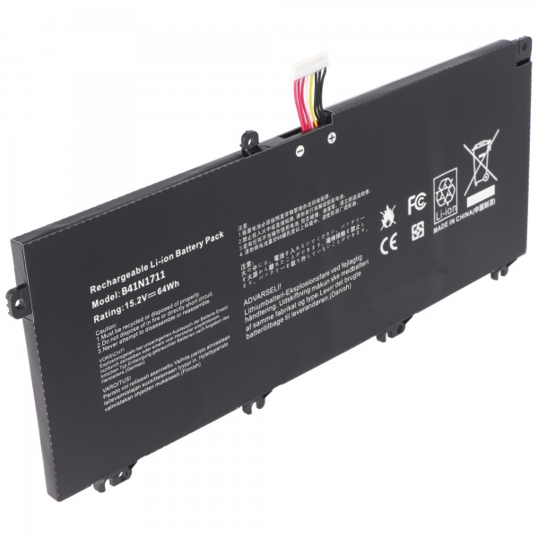 Batteri passer til ASUS FX503VM, Li-Polymer, 15.2V, 4240mAh, 64Wh, sort