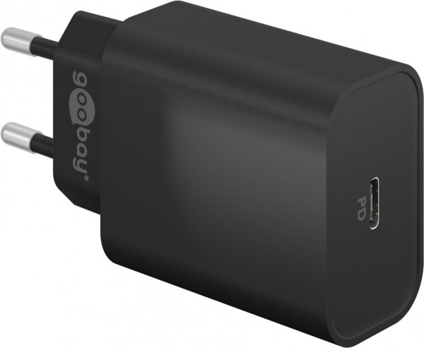 Goobay USB-C™ PD hurtigoplader (45 W) sort - opladningsadapter med 1x USB-C™-port (strømforsyning)