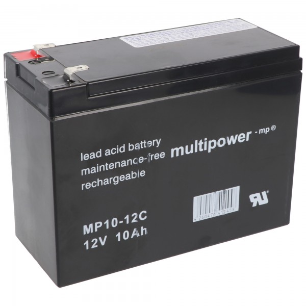 Multipower MP10-12C Batterilad PB 12V 10Ah Cyklus Solid Cycle