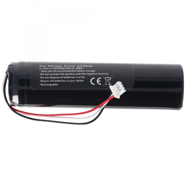 Batteri passer til Philips Avent SCD630, Li-ion, 3.7V, 2600mAh, 9.6Wh