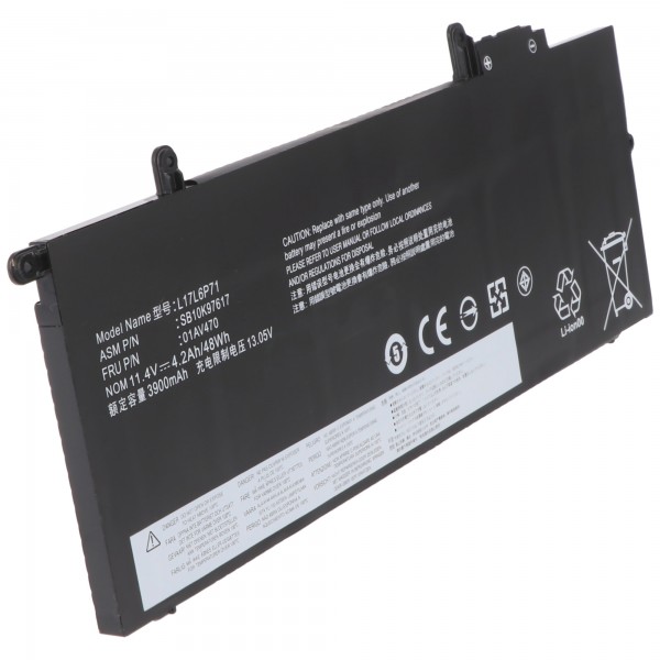 Batteri passer til Lenovo ThinkPad X280, Li-Polymer, 11.4V, 4210mAh, 48Wh
