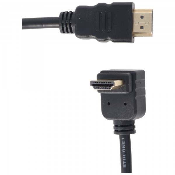 High Speed HDMI ™ -kabel med 270 graders stik, HDMI-kabel med Ethernet