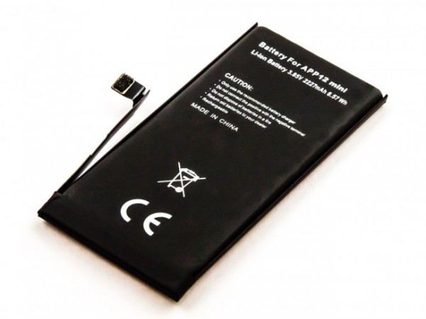 Batteri passer til Apple iPhone 12 mini, Li-Polymer, 3.85V, 2227mAh, 8.57Wh, indbygget, uden værktøj