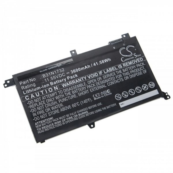 Notebook batteri 3600mAh 11,55V Li-Ion som erstatning for Asus 0B200-02960000, 0B200-02960400, B31N1732