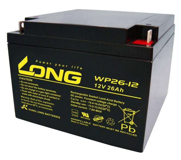 Kung Long WP26-12 blybatteri 12 volt 26 Ah