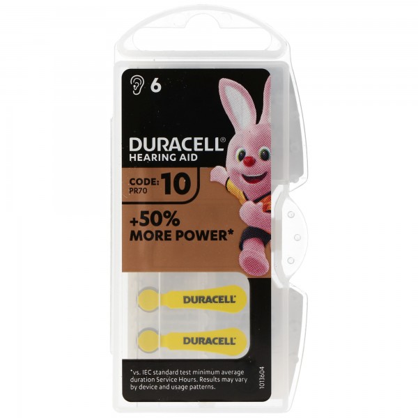 Duracell Hearing Aid Batteri DA 10 AC Zn / Air 1.4 Volt 105mAh