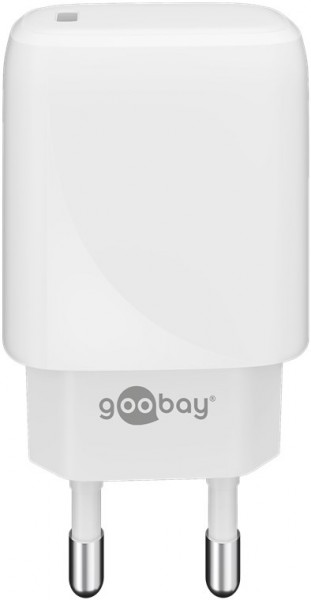 Goobay USB-C™ PD hurtigoplader (20 W) hvid - 1x USB-C™ port (strømforsyning) - hvid