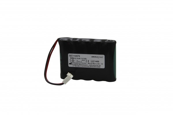 NiMH-batteri passer til Caradyne Criterion 40, 60 Monitor 6.0 Volt 1.6 Ah CE-kompatibel