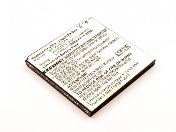 Batteri passer til Acer Liquid E2, V370, Li-ion, 3,7V, 1800mAh, 6,7Wh