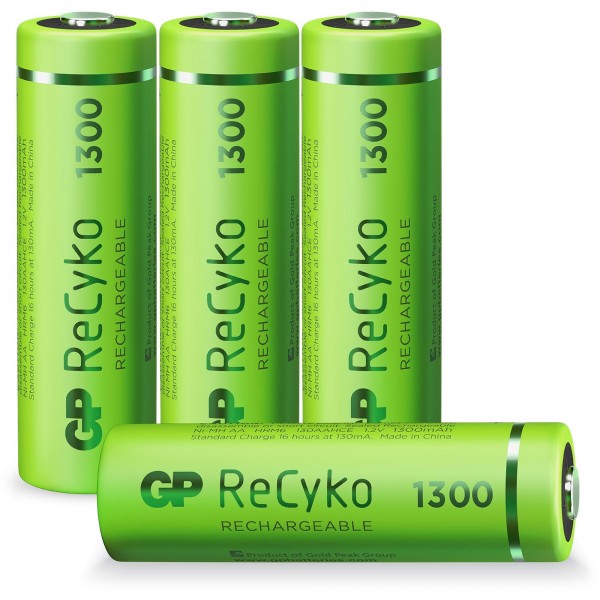 AA batteri GP NiMH 1300 mAh ReCyko 1.2V 4 stk
