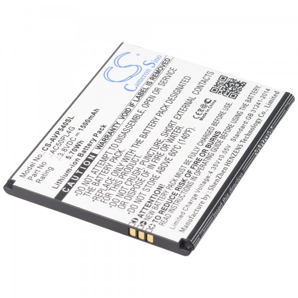 Udskiftning batteri er kun egnet til Archos AC50PL4G batteri Archos 50 Platinum 4G