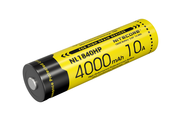Nitecore 18650 Li-Ion batteri, NL1840HP, 4000mAh, med beskyttelseskredsløb